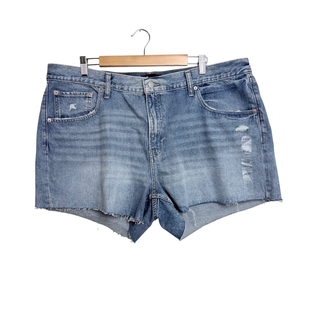 NEW Gap Denim Stride Shorts  20/35 Light Wash Blue Cut‎ Off Raw Hem Distressed